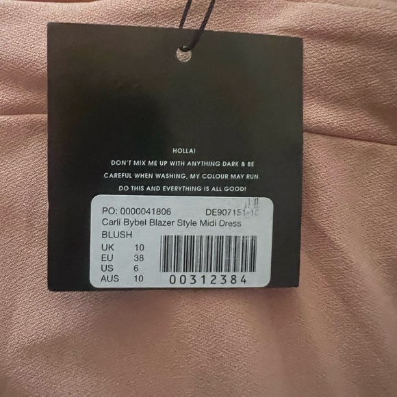 Carli Babel x MISSGUIDED Blazer Style Midi Dress Sz 6 Blush - Picture 4 of 7